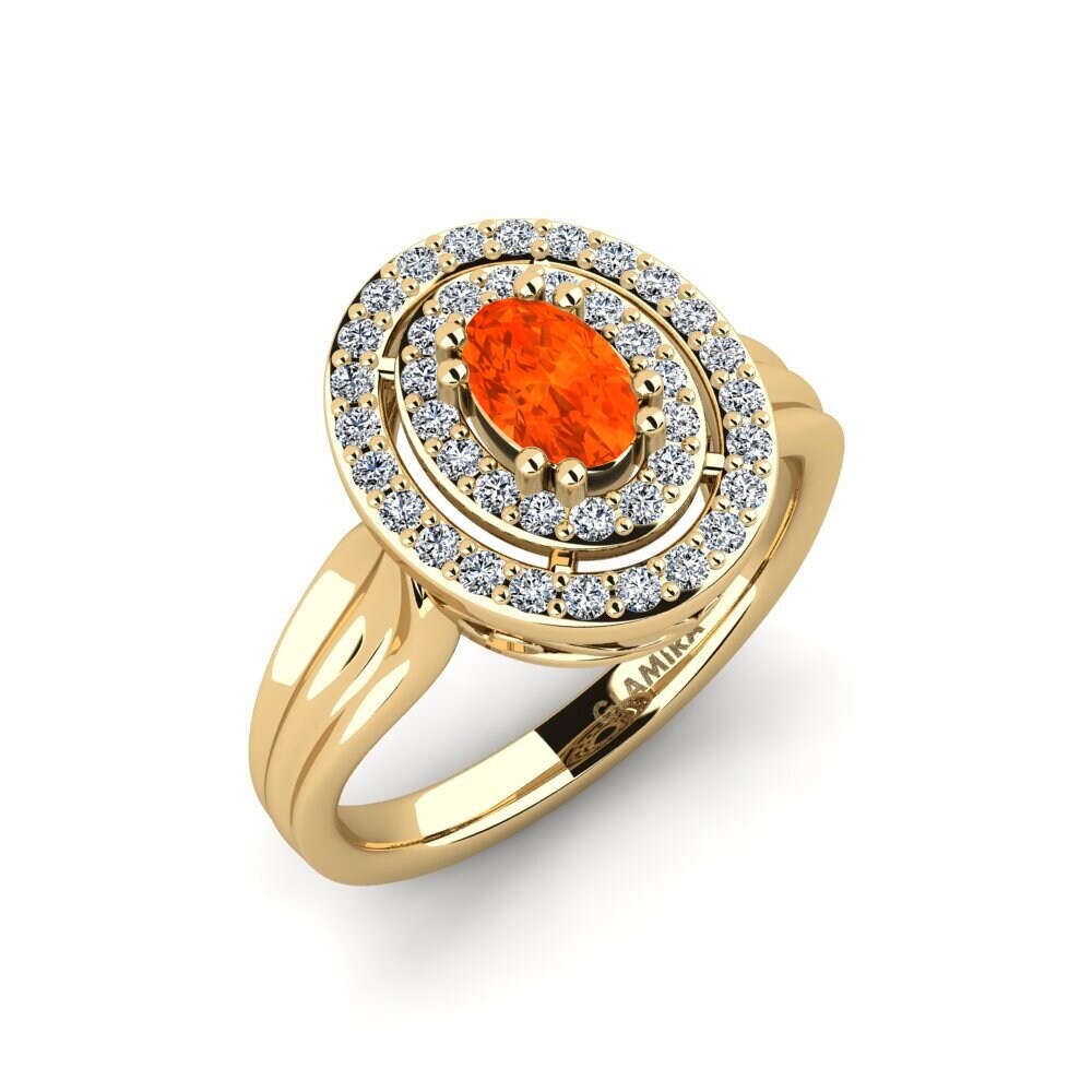 Fire Opal Engagement Ring Cabannes