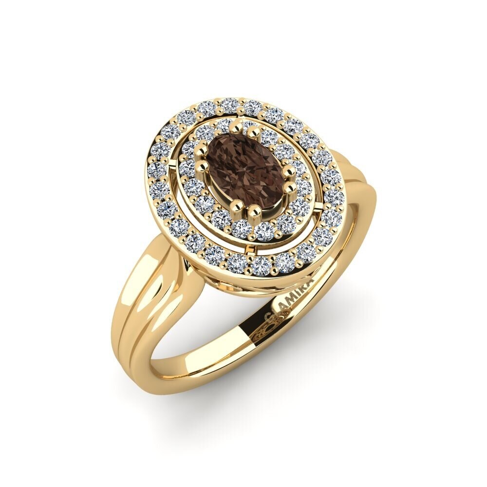 Smoky Quartz Engagement Ring Cabannes