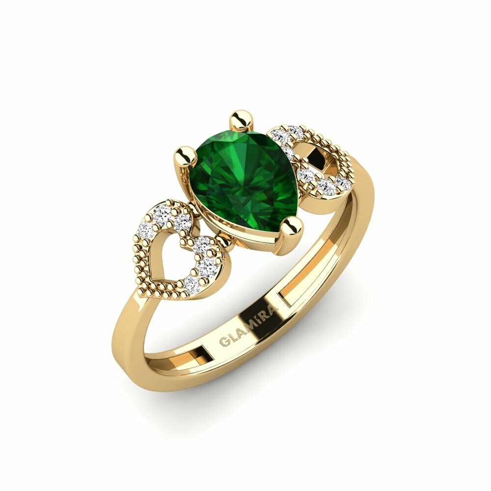 Tsavorite Engagement Ring Cabbi - Pear