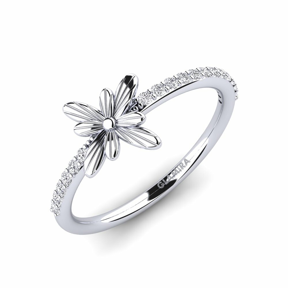 Flowers Rings Cablera 585 White Gold Diamond