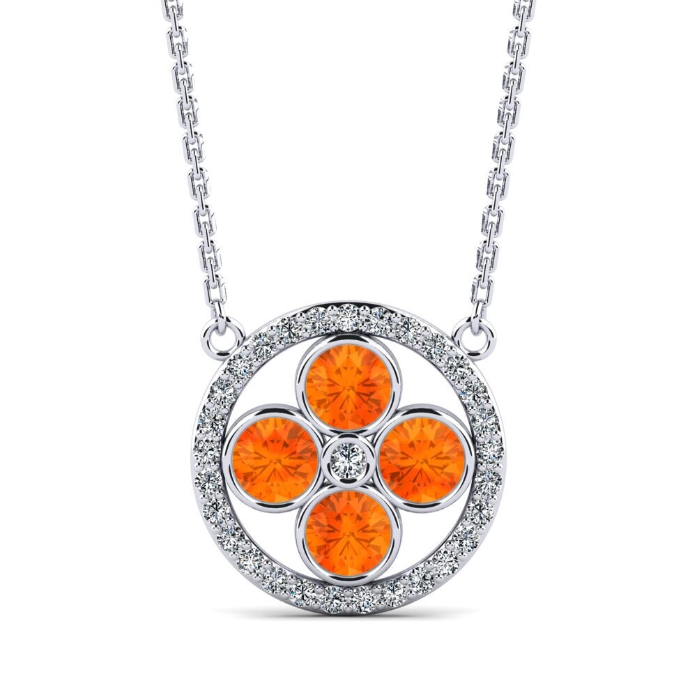Orange Sapphire Women's Necklace Cachalot