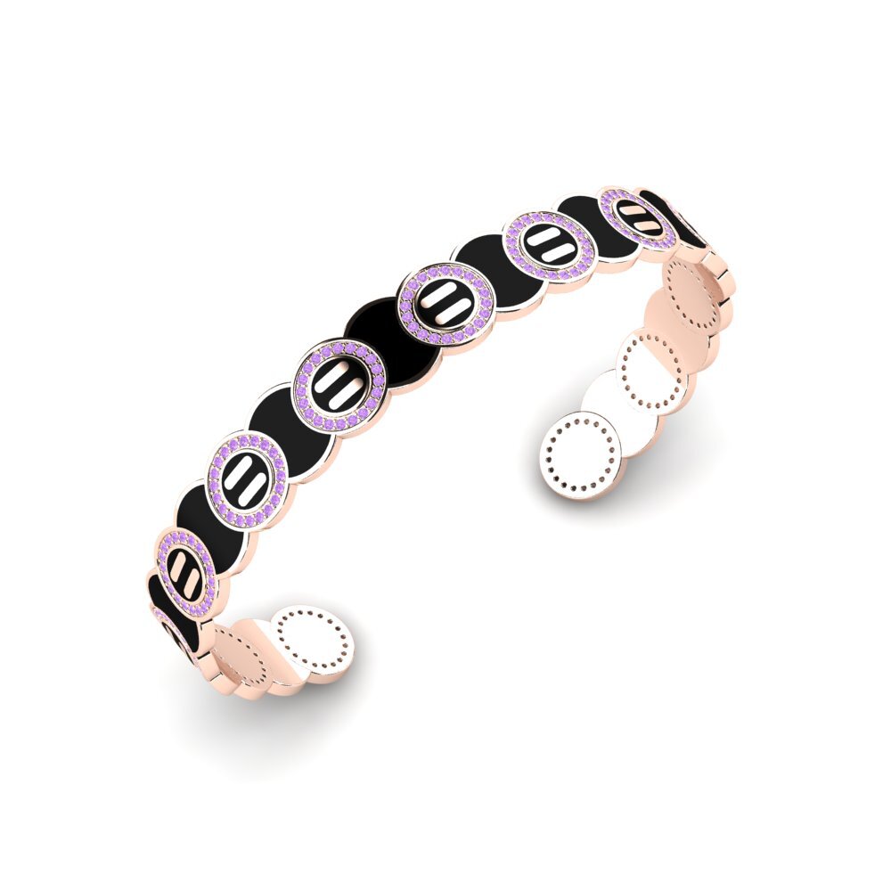 14ct Rose Gold Amethyst Men's Bracelet Cacturne