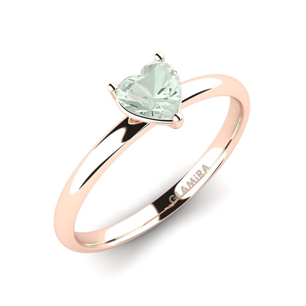 9K Rood Goud Groene Amethist Dames Ring Cadieux