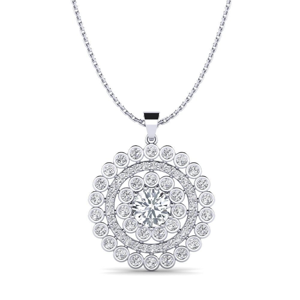 Circón Blanco Colgante de Mujer Cadilla