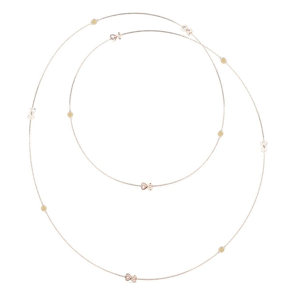 14ct Rose Gold Yellow Diamond Women's Necklace Cairan