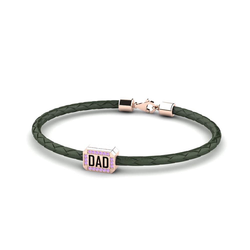 9ct Rose Gold Amethyst Men's Bracelet Caissier