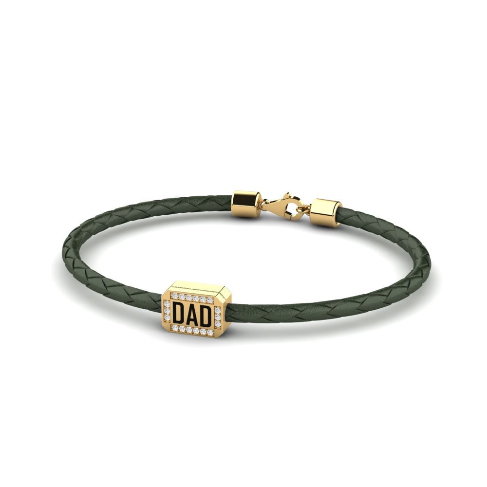 18ct Yellow Gold White sapphire Men's Bracelet Caissier