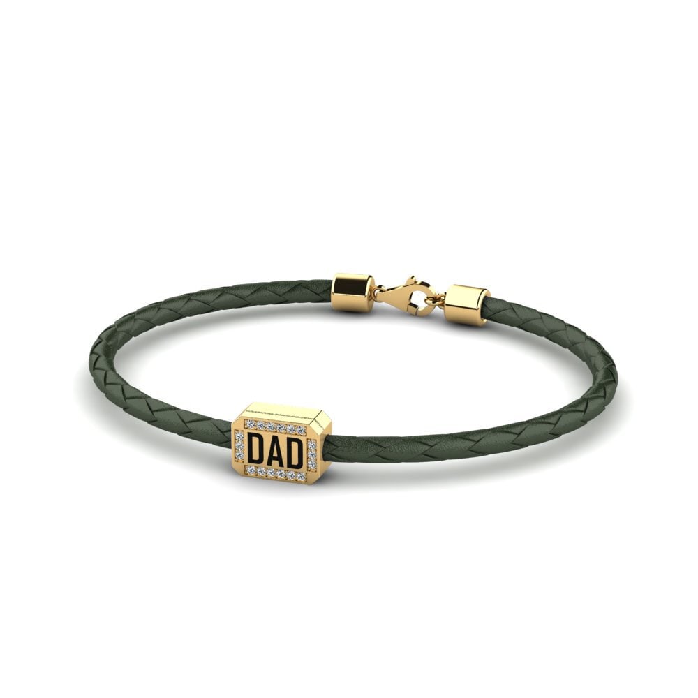 18ct Yellow Gold Zirconia Men's Bracelet Caissier