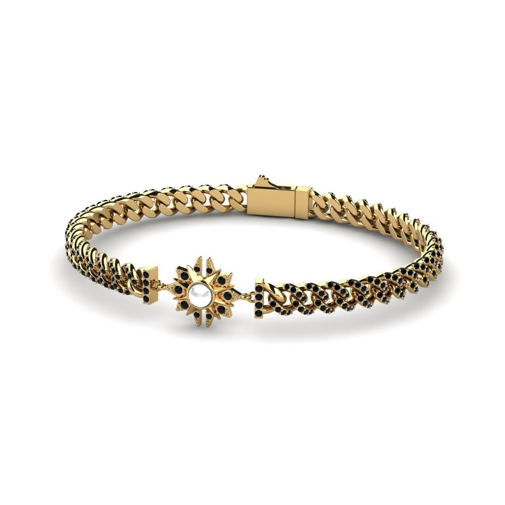Vàng 14K Đá Sapphire Đen Vòng tay nữ Cajudy