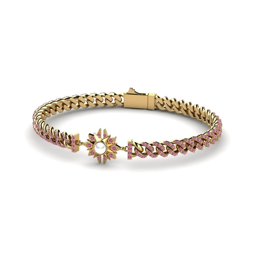 Gelbgold 585 Rhodolit-Granat Damen armband Cajudy