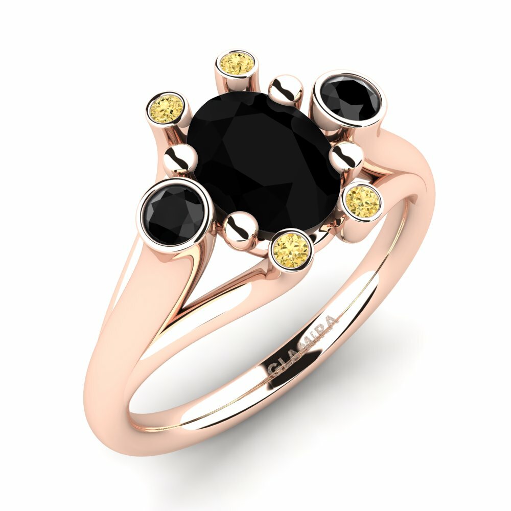 Zwarte Onyx Verlovingsring Calanthe