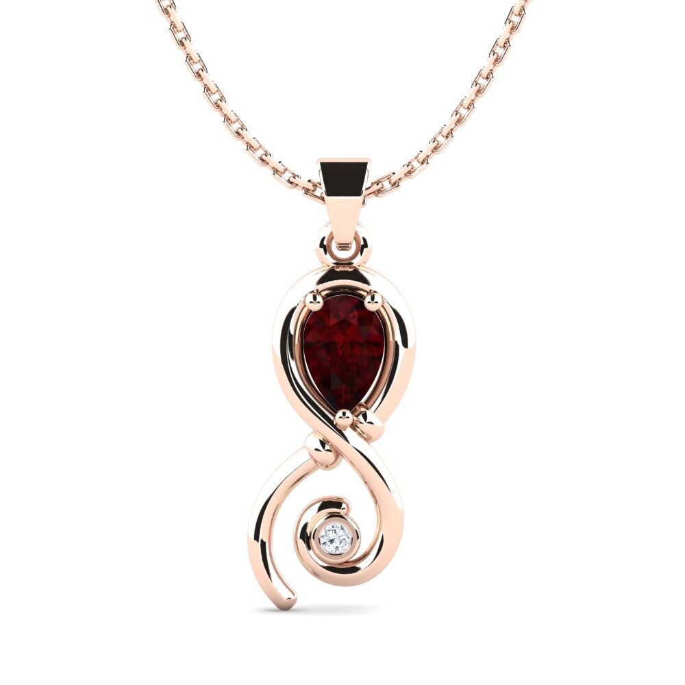 Or rose 14k Grenat Pendentif pour femme Calasia