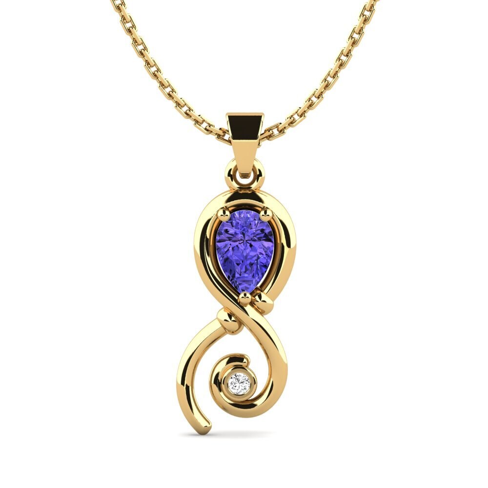 Gelbgold 585 Tansanit Damen anhänger Calasia