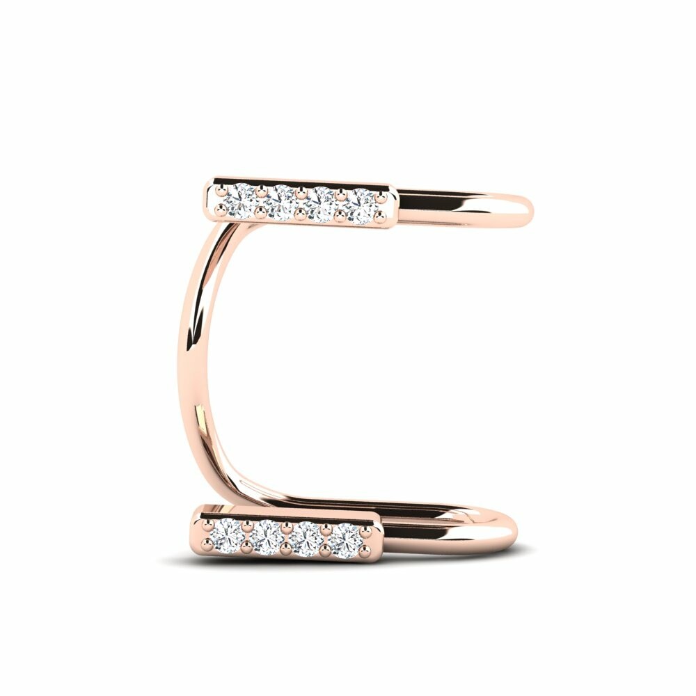 Brazalete de oreja Ear Cuffs Pendientes Calderone Oro Rosa 750 Cristal de Swarovski