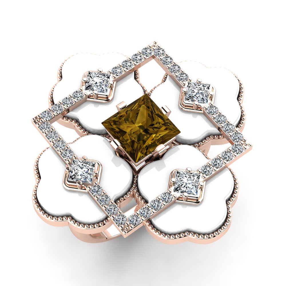 14ct Rose Gold Brown Zircon Ring Caleb