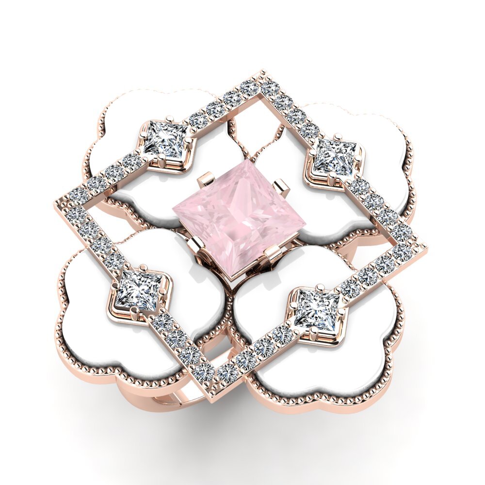 18ct Rose Gold Rose Quartz Ring Caleb