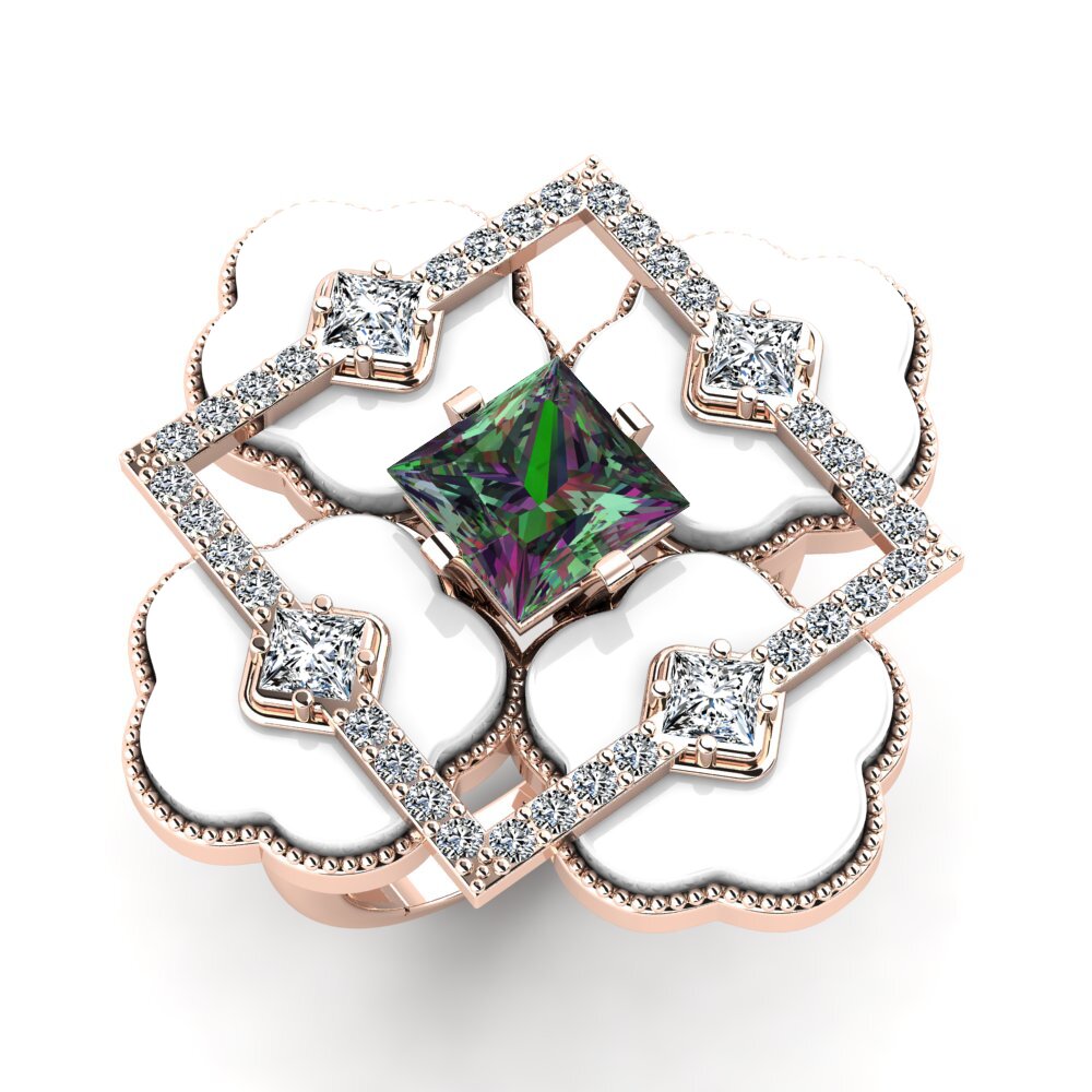 18ct Rose Gold Mystic Topaz Ring Caleb