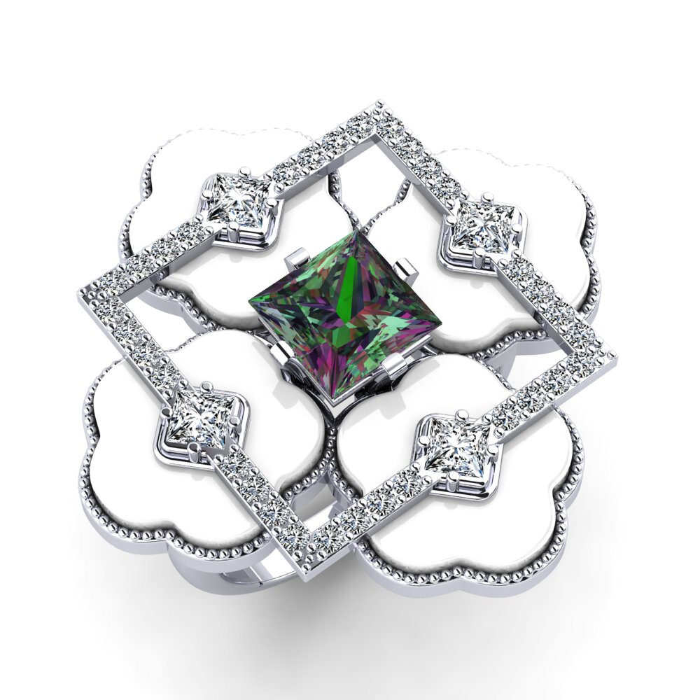 950 Platinum Mystic Topaz Ring Caleb