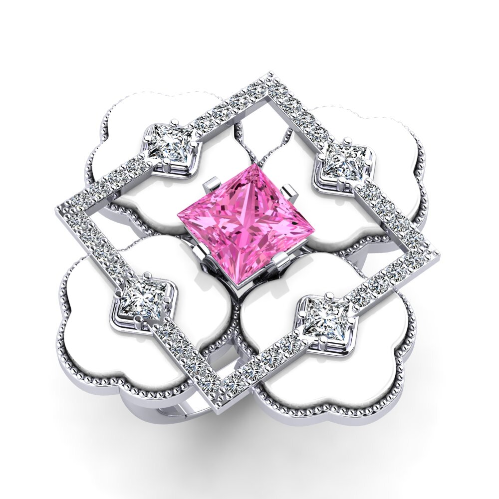 950 Platinum Pink Topaz Ring Caleb