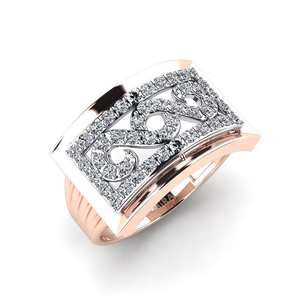 14ct Rose & White Gold Ring Calembouril