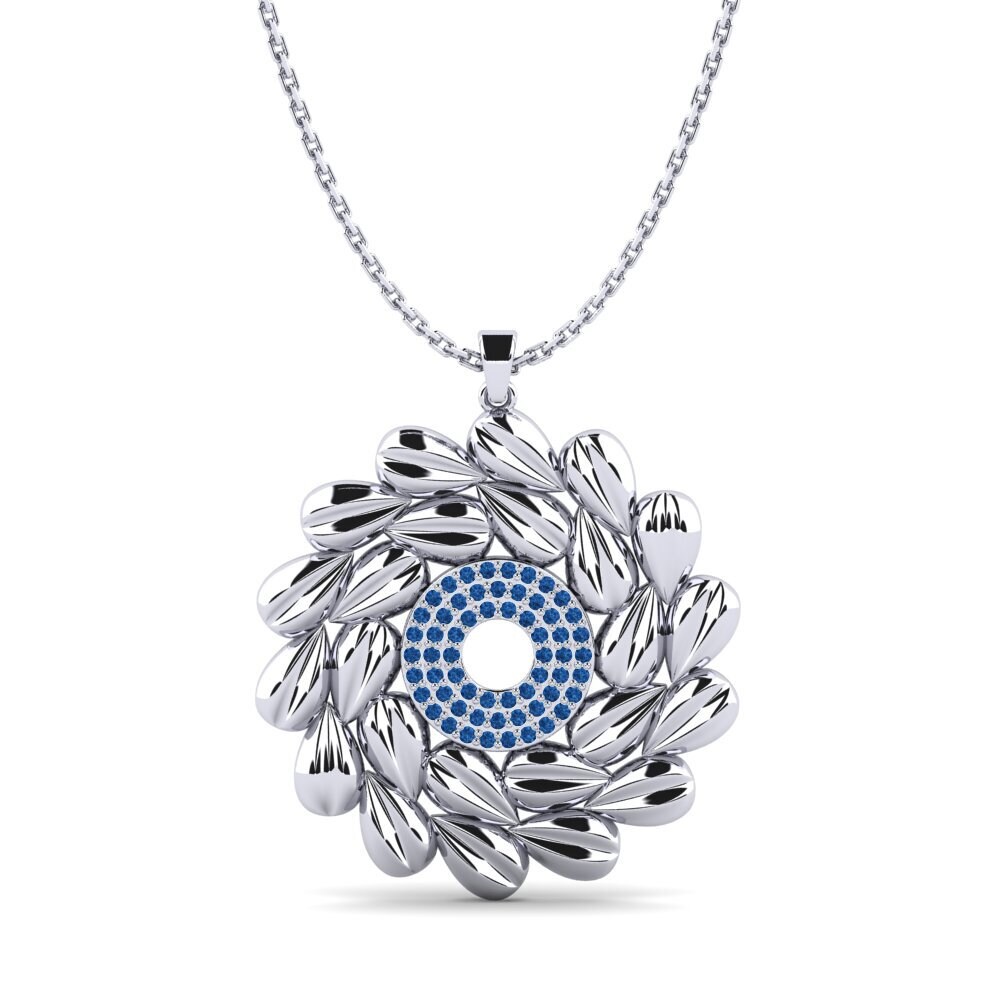 Circonita Azul Oscuro Colgante de Mujer Calibor