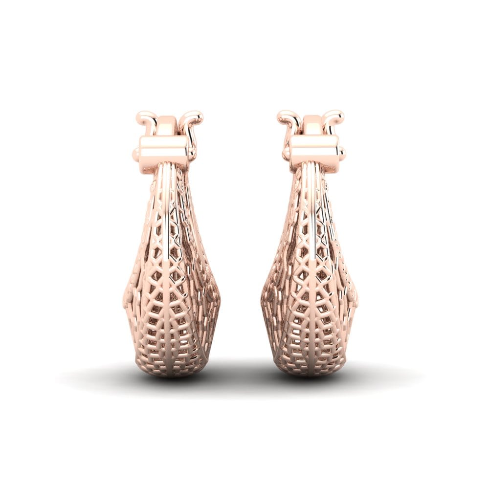 14k Oro Rosa Pendientes Caline