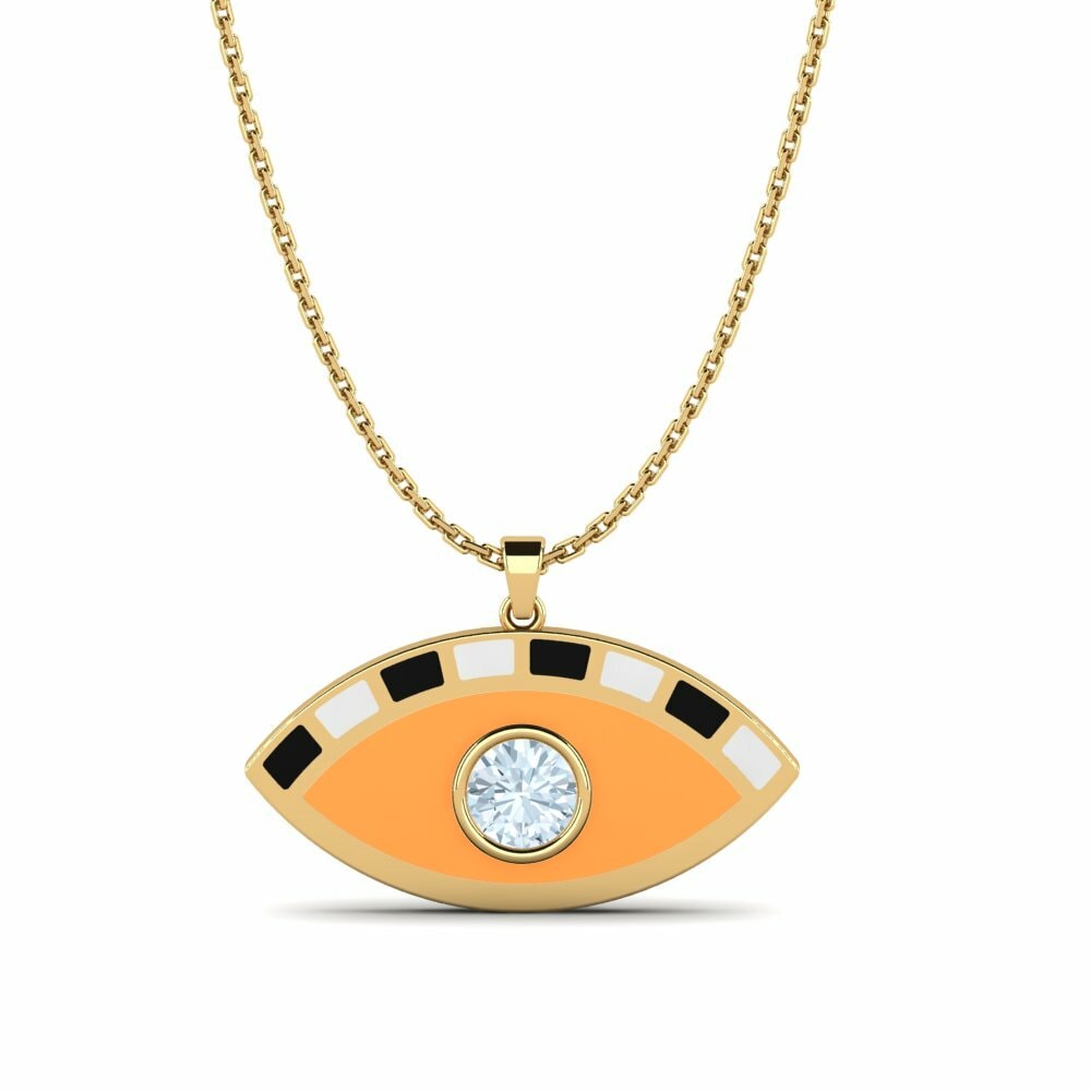 Dây chuyền Vàng 9K Đá Aquamarine Evil Eye