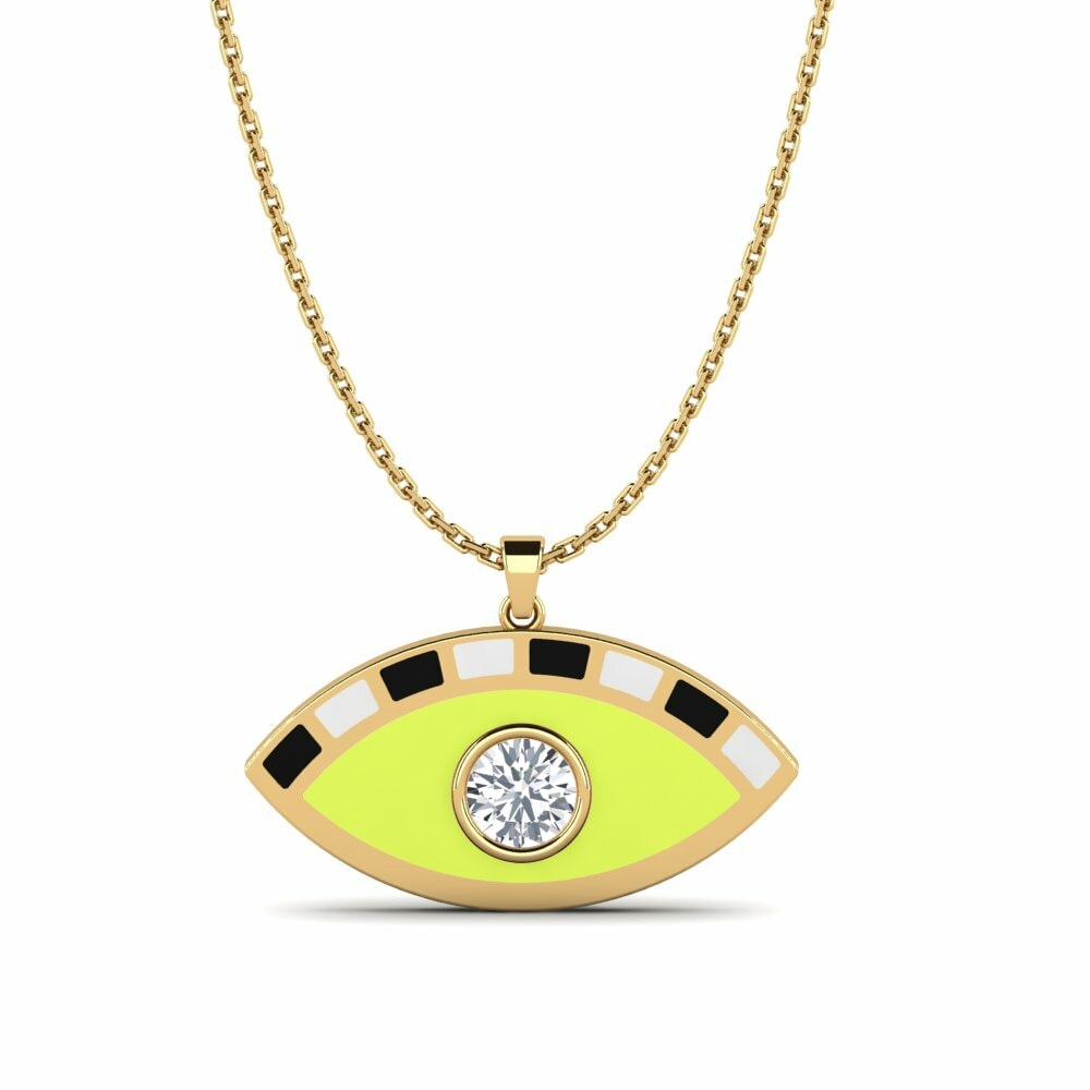Dây chuyền Vàng 9K Đá Zircon Trắng Evil Eye