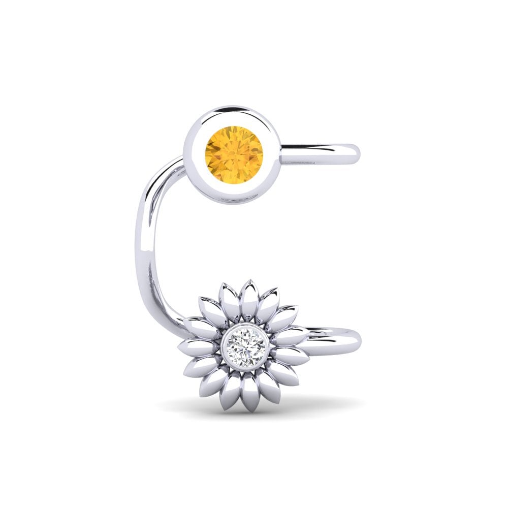 950 Platinum Citrine Women's Earring Callaham