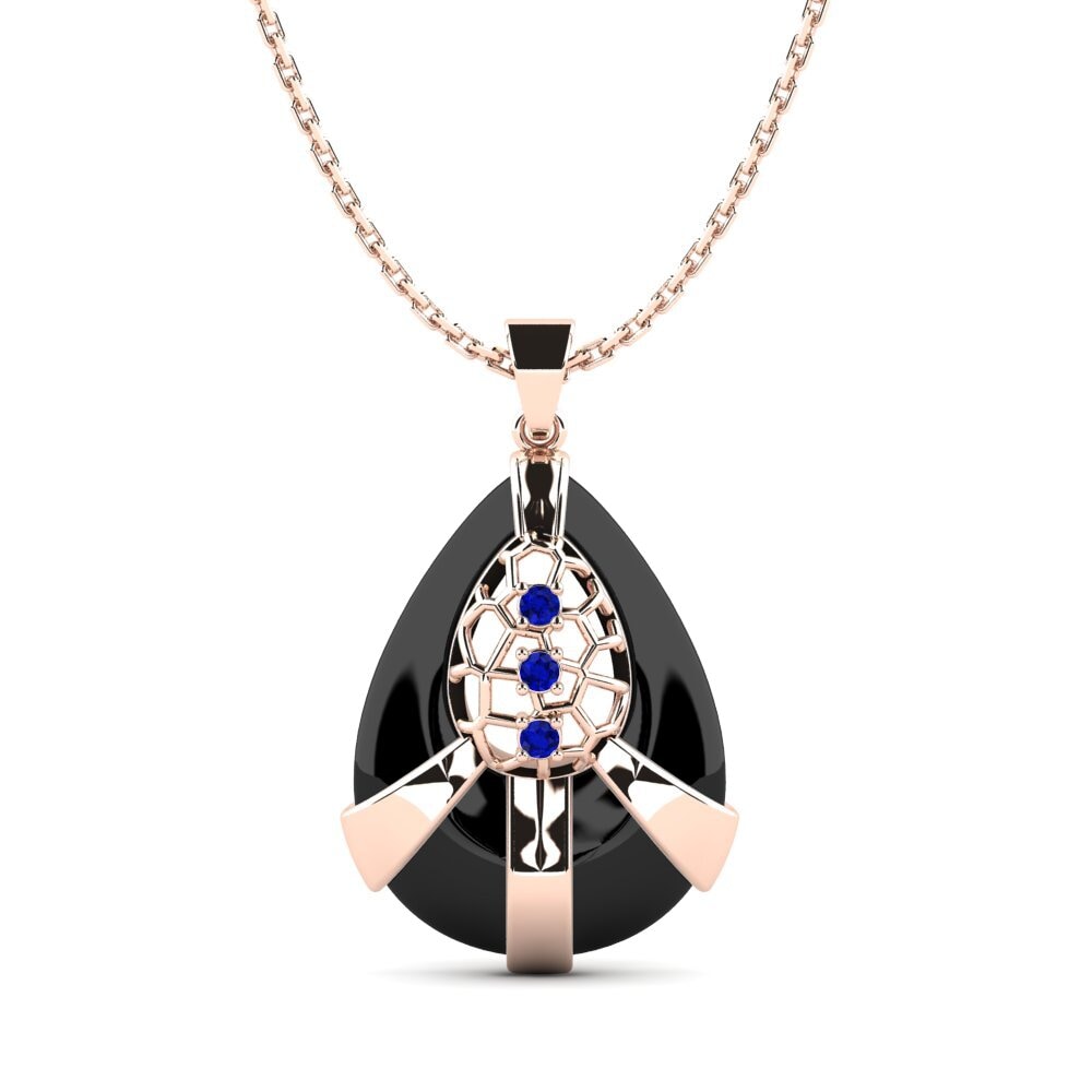 9ct Rose Gold Sapphire Women's Pendant Callas