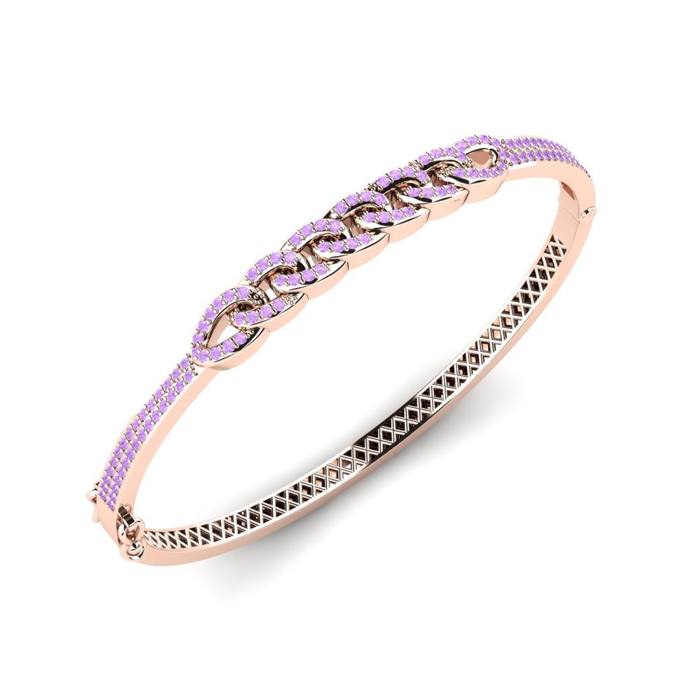 14k Rose Gold Amethyst SYLVIE Bangle Calole