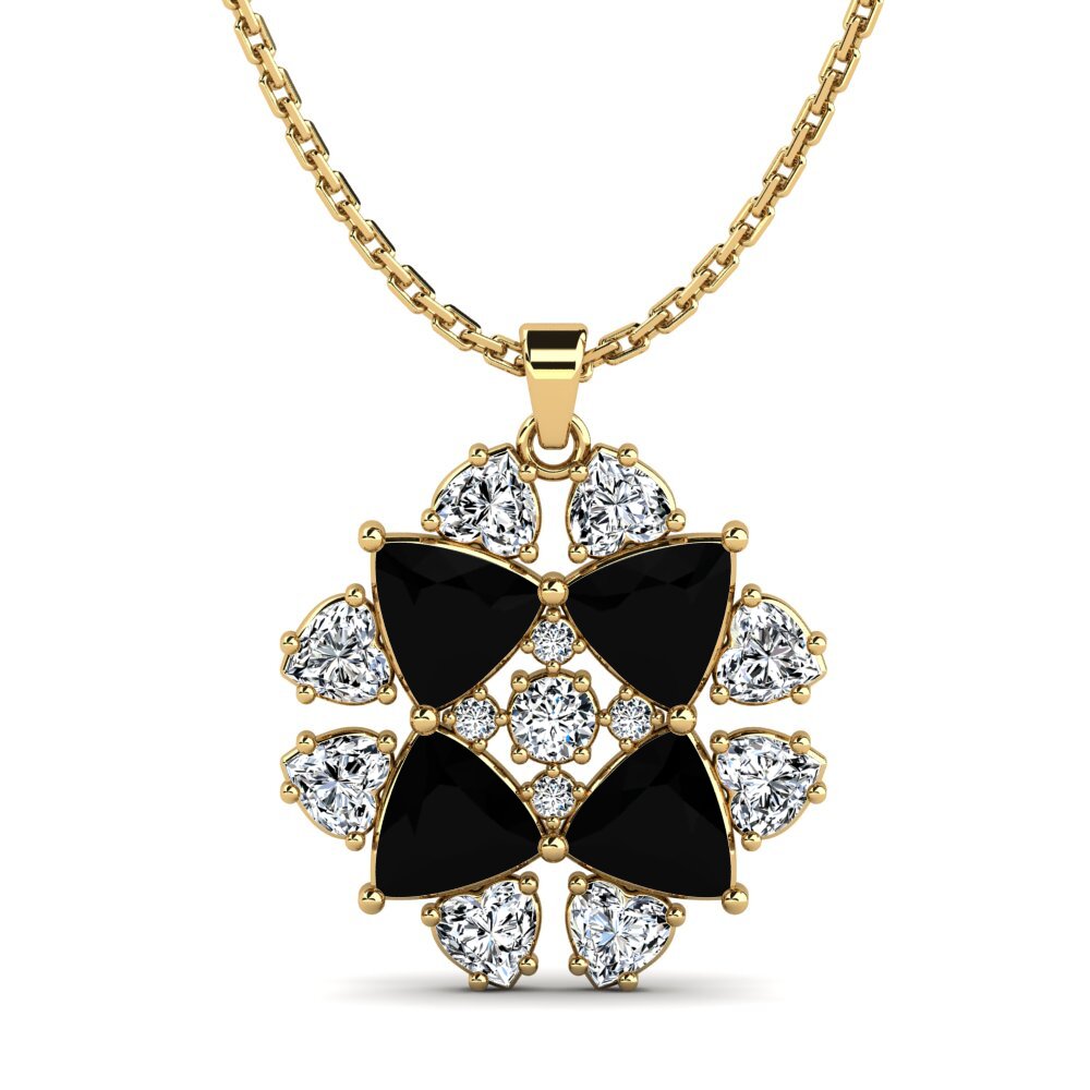 Trillion Black Sapphire Women's Pendant Caltrop