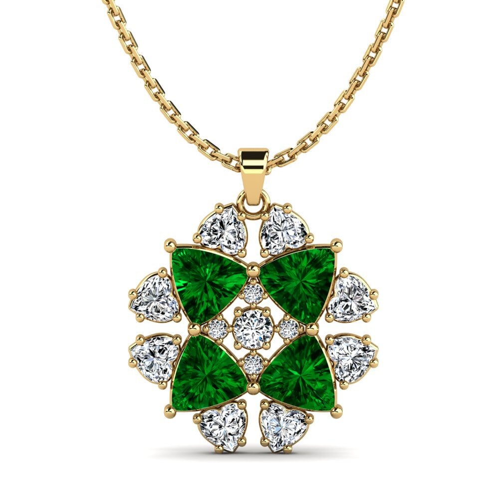 Trillion Green Zirconia Pendant Caltrop