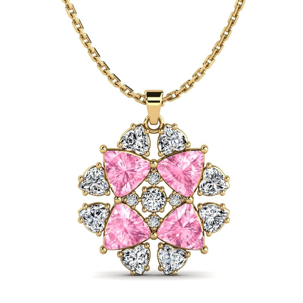 Trillion Pink Sapphire Pendant Caltrop