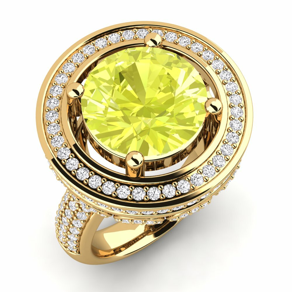 Or Jaune 14k Quartz Citron Bague Camilla