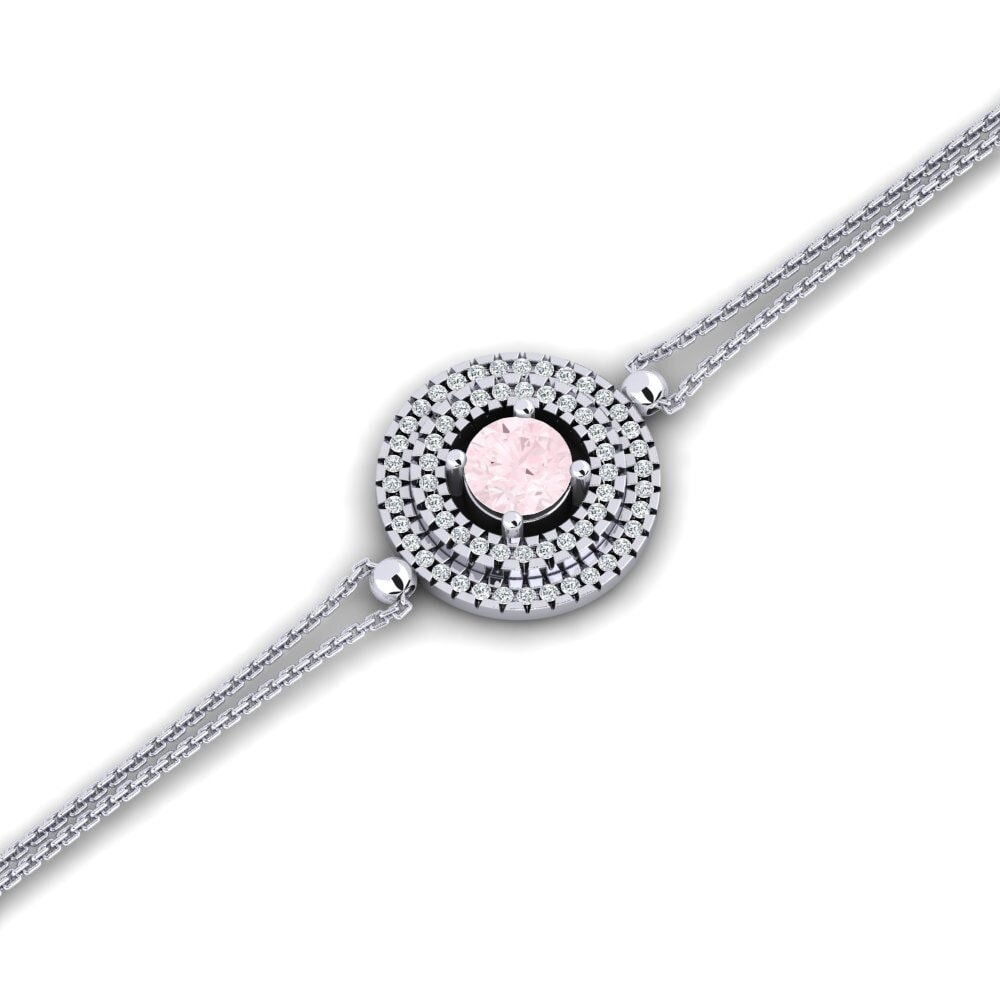White Silver Rose Quartz Women's Bracelet Camperra