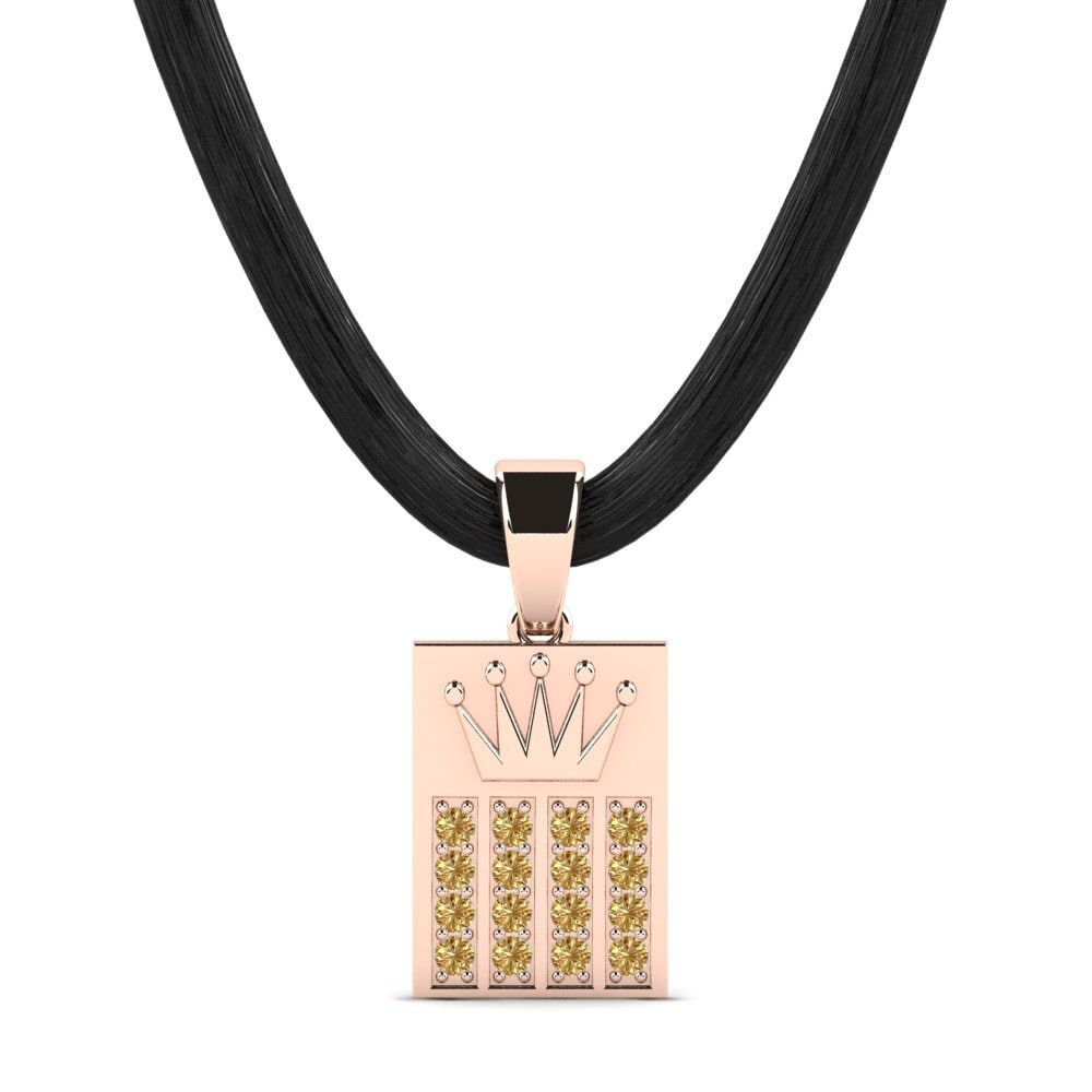 Rotgold 585 Brauner Diamant Herren-Anhänger Campo