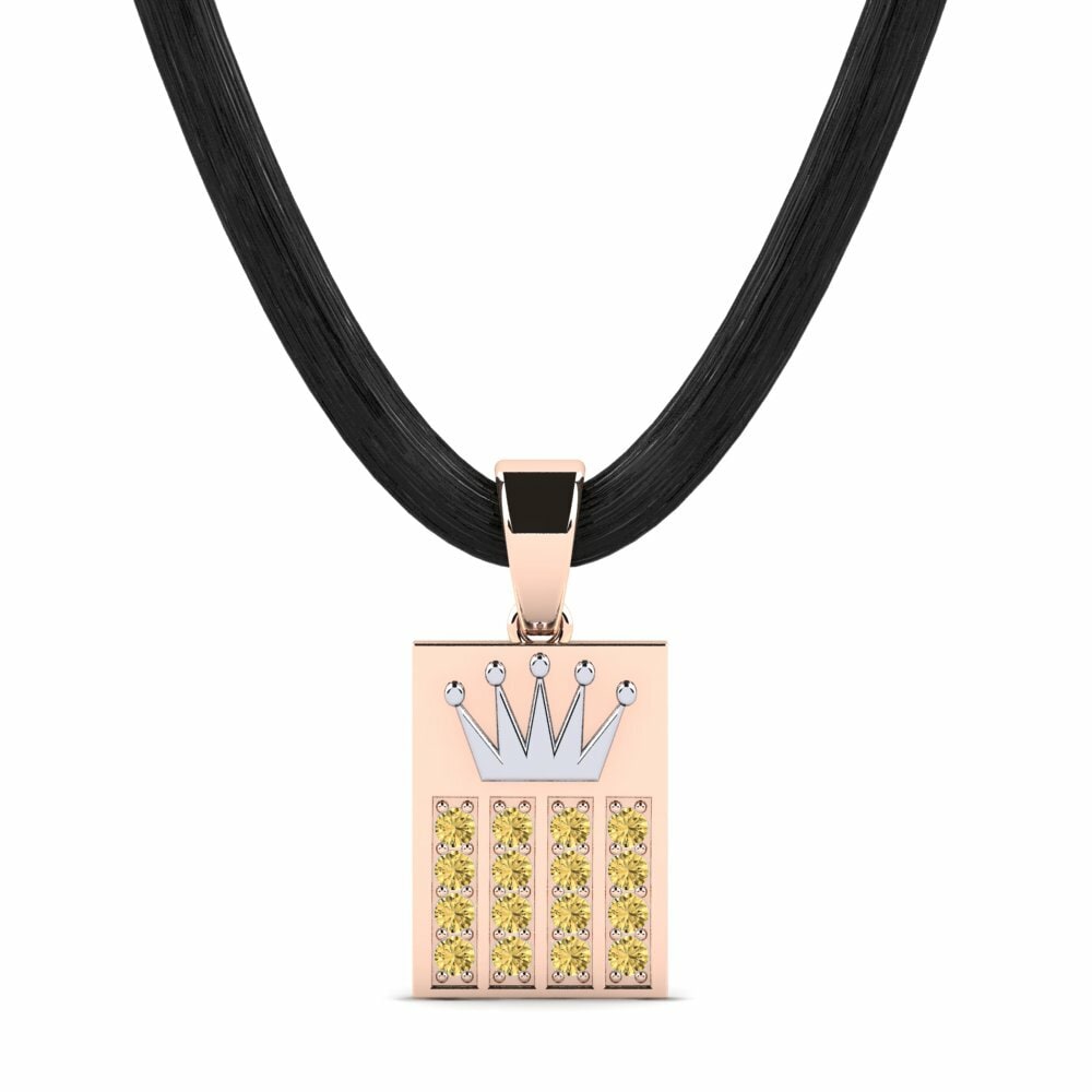 14k Oro Rosa & Blanco Colgante para hombre Campo