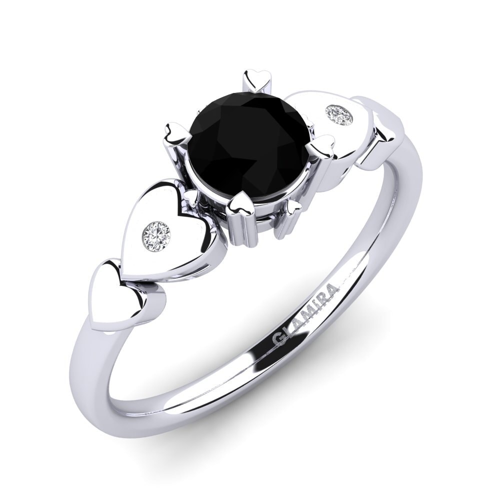 Zafiro negro Anillo de compromiso Camponilla