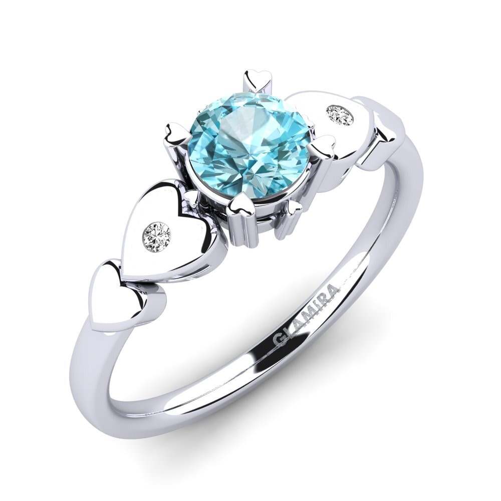 Circón Azul Anillo de compromiso Camponilla