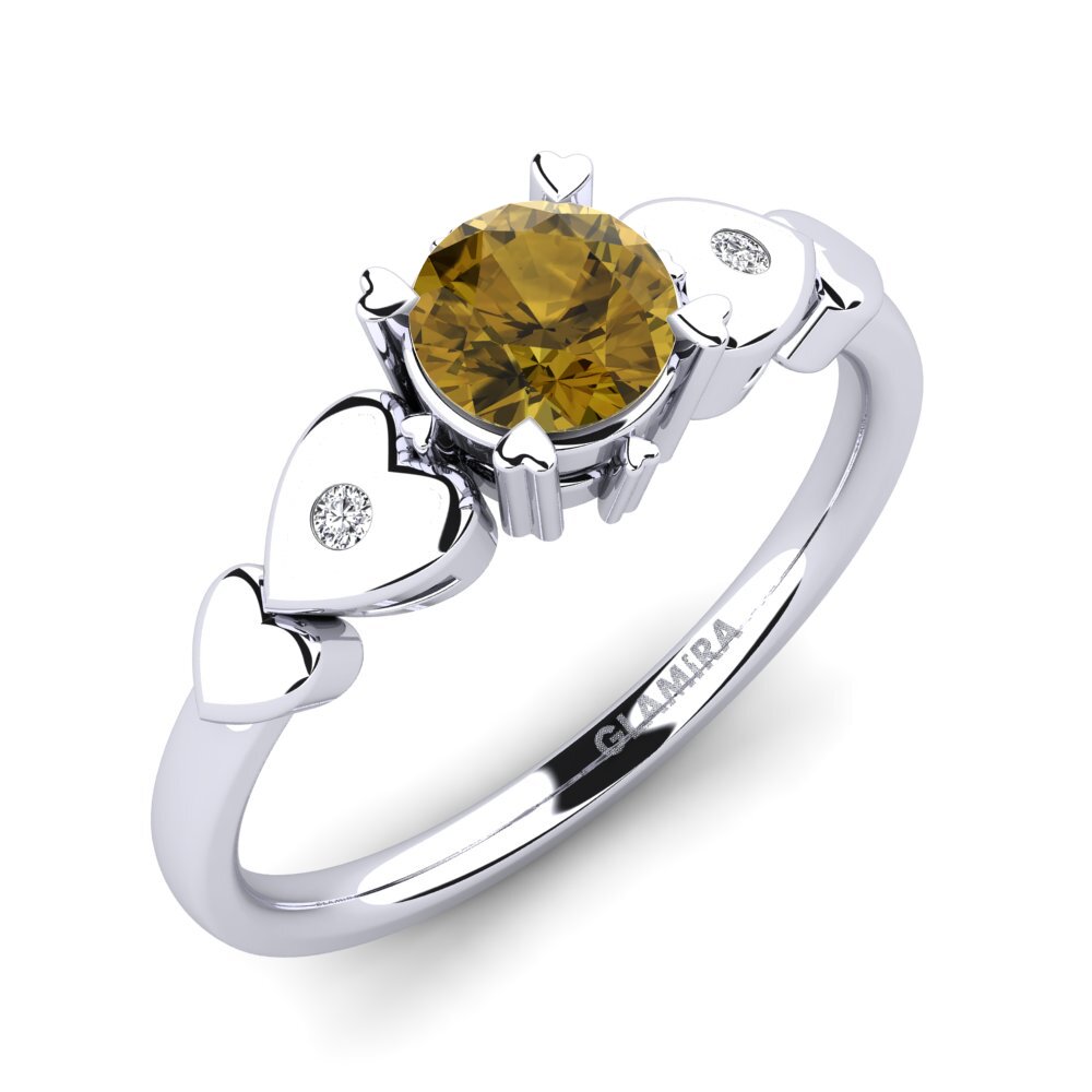 Brown Zircon Engagement Ring Camponilla