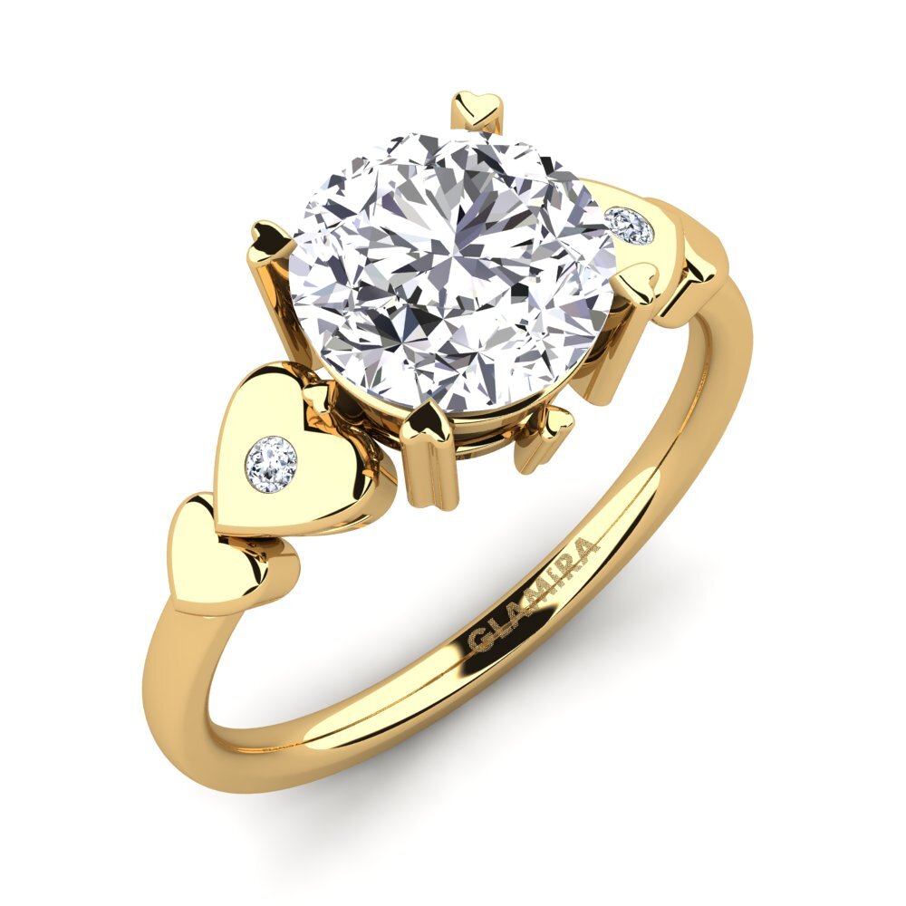 Gelbgold 585 Rund Verlobungsringe Camponilla 2.0 crt
