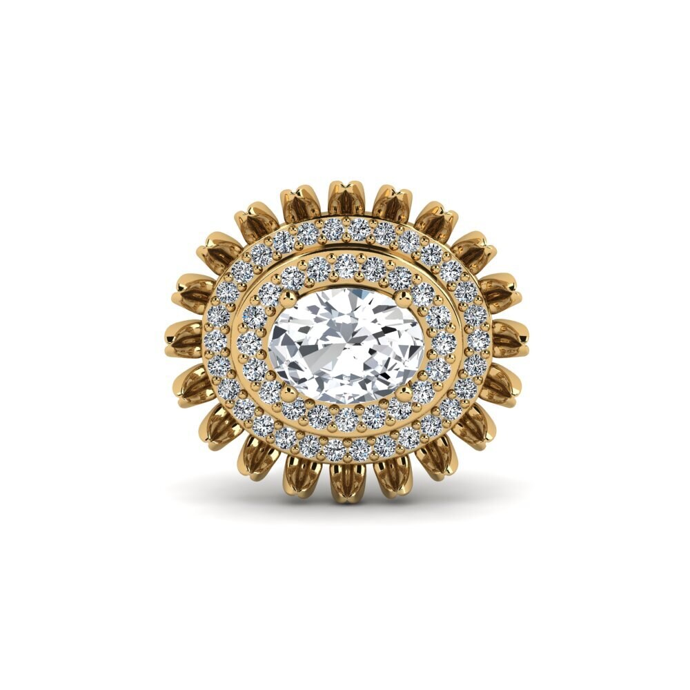 Vàng 14K Đá Zircon Trắng Trâm cài Canavan
