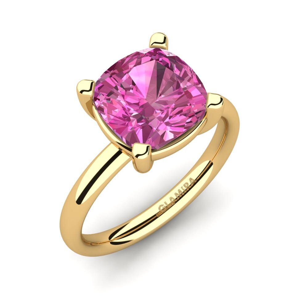 9k Oro Amarillo Topacio Rosa Anillo Candita