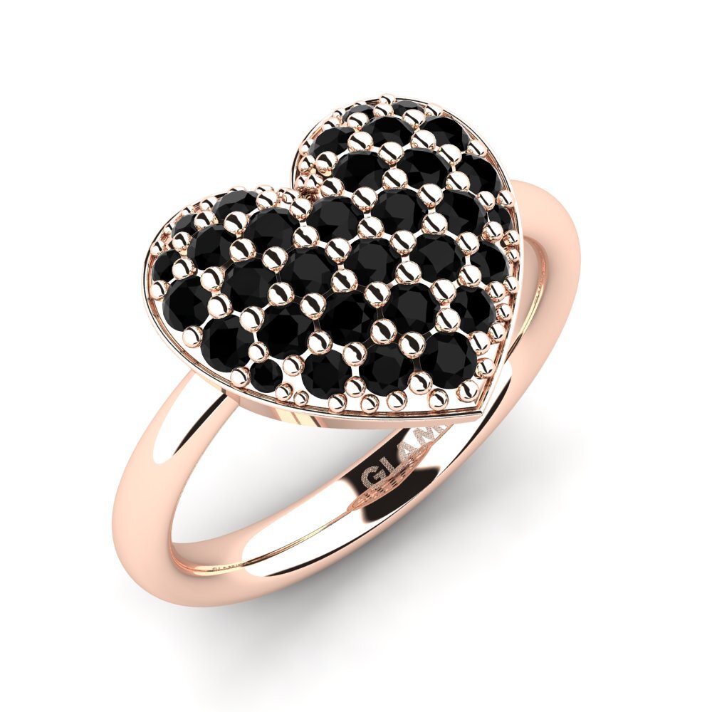 Ouro Rosa 14K Diamante Negro Anel Infantil Canevassa