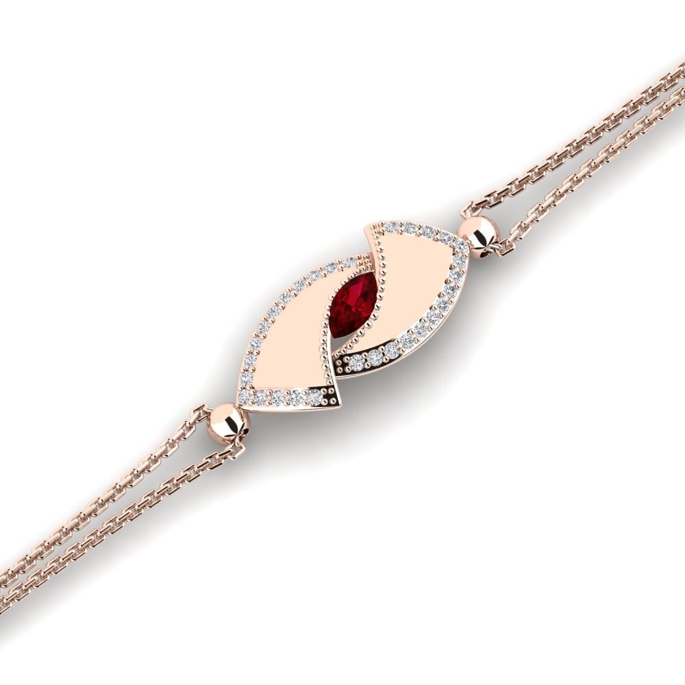 Marquesa Circonita Roja Pulsera de Mujer Cannelena