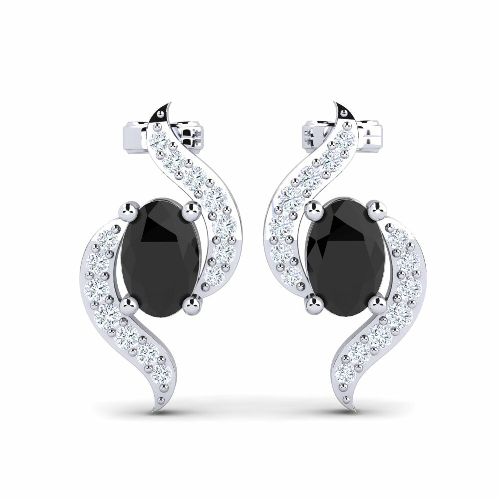 Oval Black Diamond Women's Earring Canruba