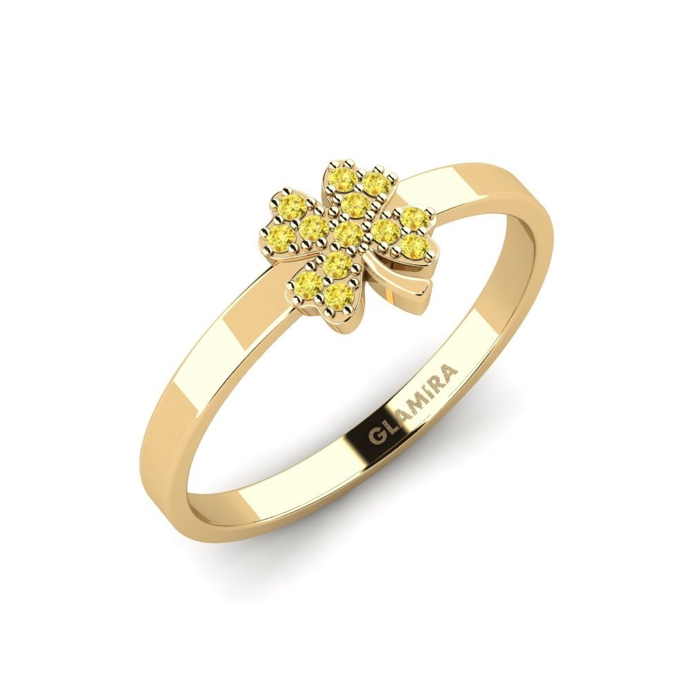 Or Jaune 9k Saphir Jaune Bague Canto
