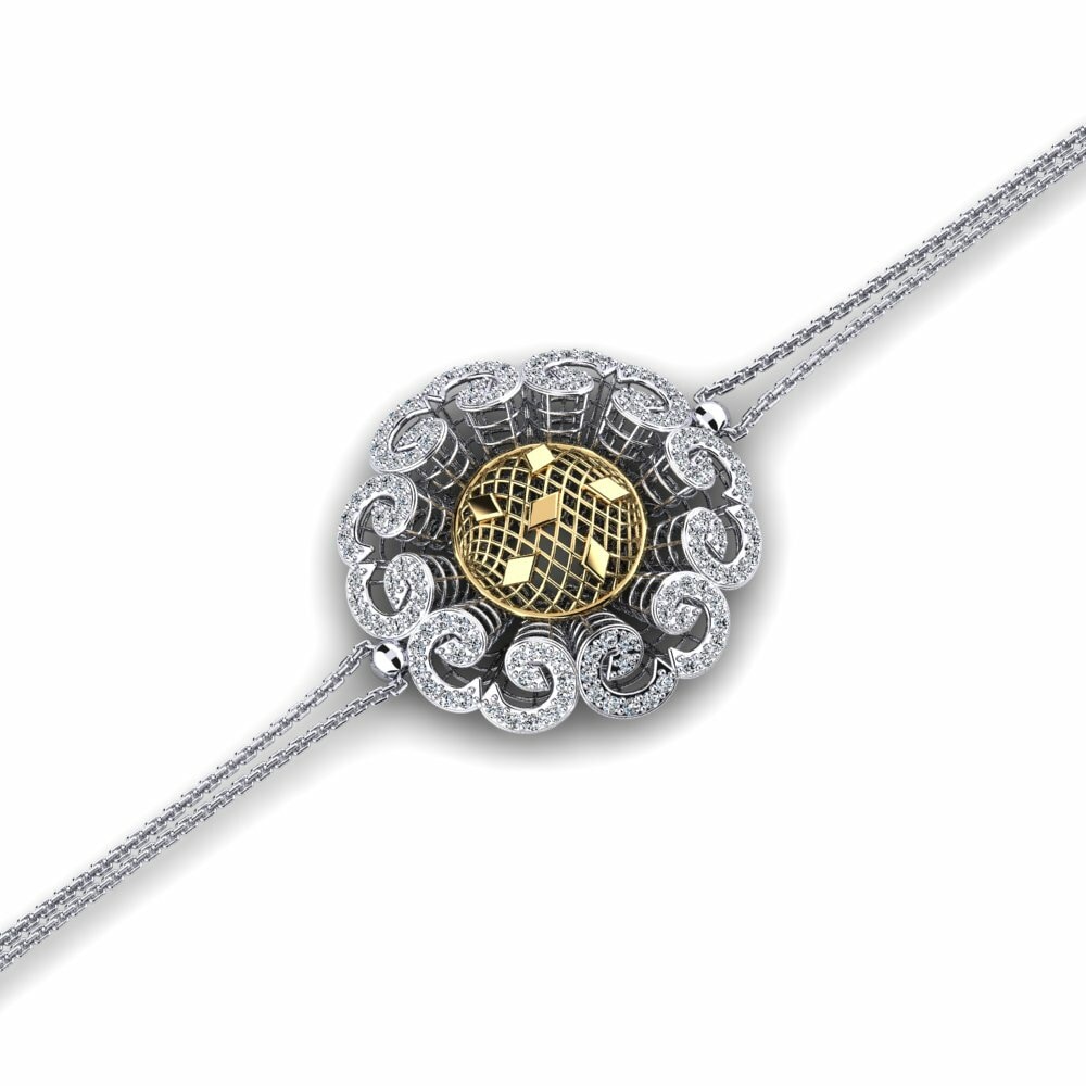 9k Oro Blanco & Amarillo Pulsera de Mujer Cantonaden
