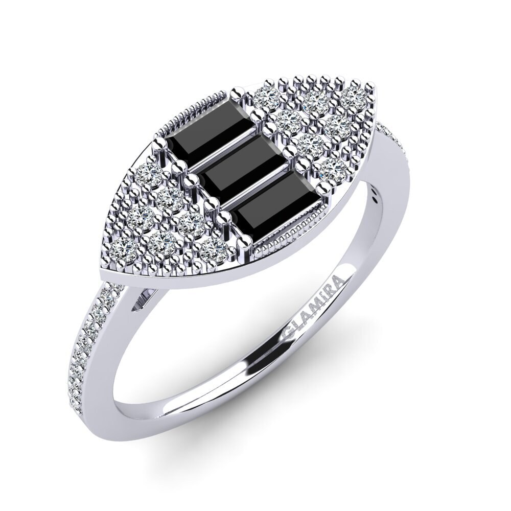 Black Onyx Engagement Ring Cantor